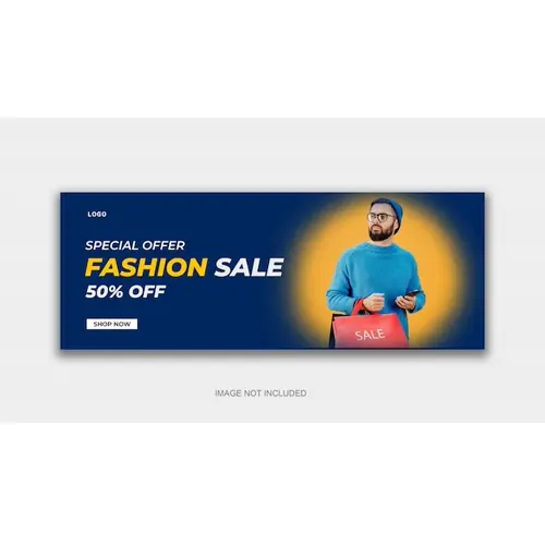 Fashion sale facebook cover template design