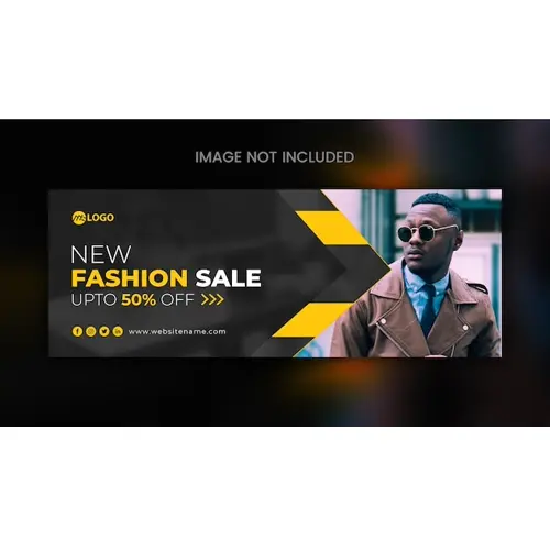 Fashion sale facebook cover template design