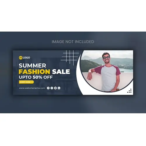 Fashion sale facebook cover template design