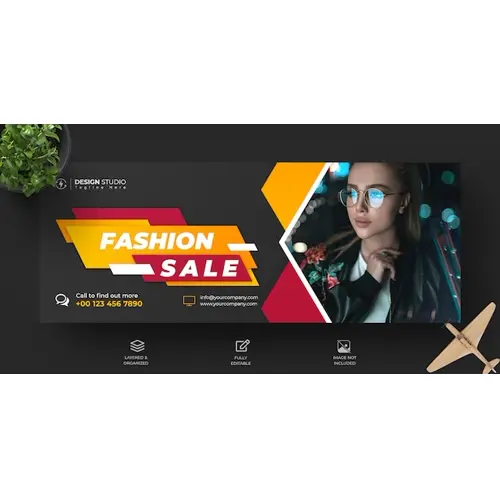 Fashion sale facebook timeline cover and banner template design