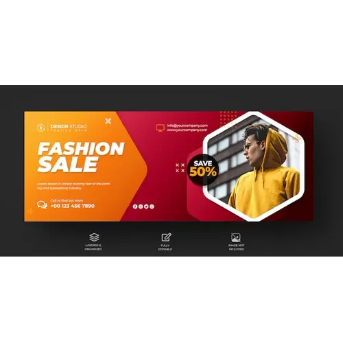 Fashion sale facebook timeline cover and banner template design