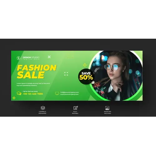 Fashion sale facebook timeline cover and banner template design