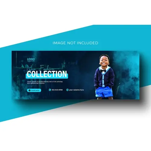 Fashion sale and kids fashion sale social media ads collection design facebook cover design