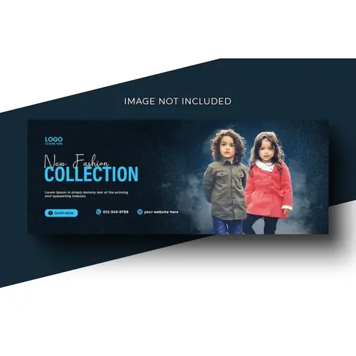 Fashion sale and kids fashion sale social media ads collection design facebook cover design