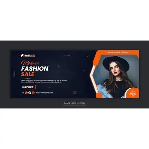 Fashion sale new Facebook cover design and social media post design template