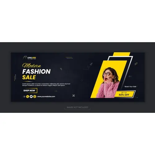 Fashion sale new Facebook cover design template
