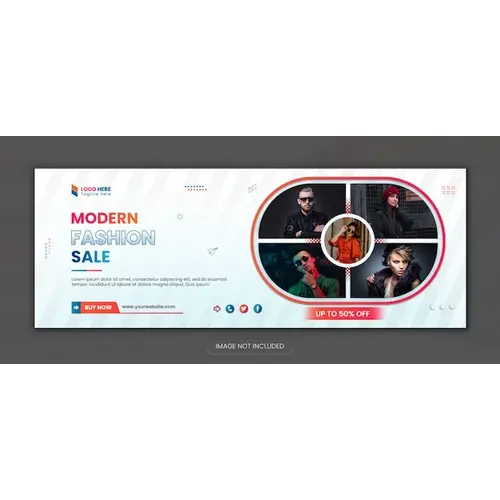 Fashion sale new social media Facebook cover design and new web banner design template