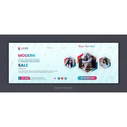 Fashion sale new social media facebook cover post design and new web banner post design template