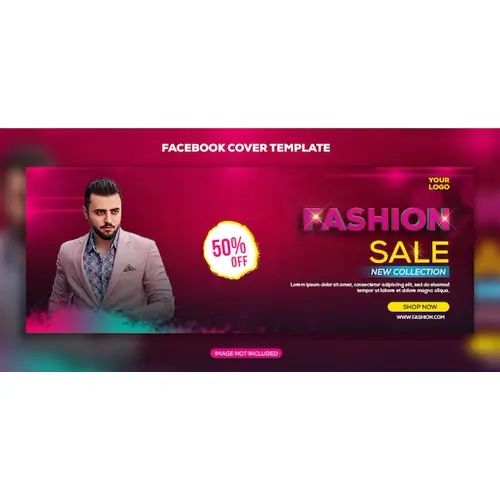 Fashion sale promotional facebook banner template