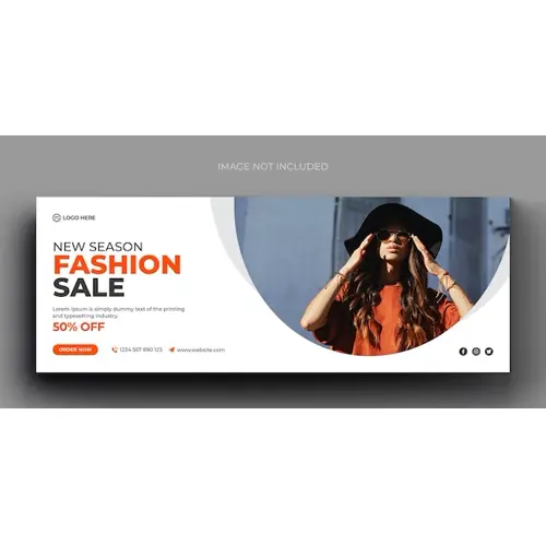 Fashion sale social media banner and facebook cover photo design template