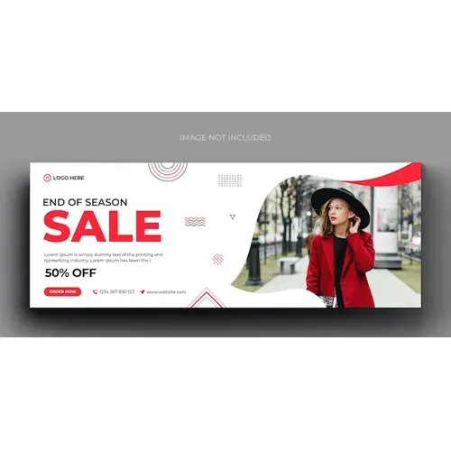 Fashion sale social media banner and facebook cover photo design template