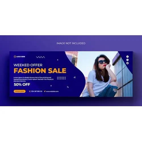 Fashion sale social media banner and facebook cover photo design template