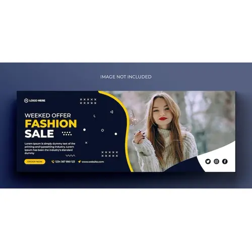 Fashion sale social media banner and facebook cover photo design template