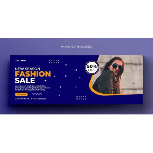 Fashion sale social media banner and facebook cover photo design template
