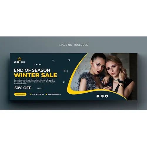 Fashion sale social media banner and facebook cover photo design template