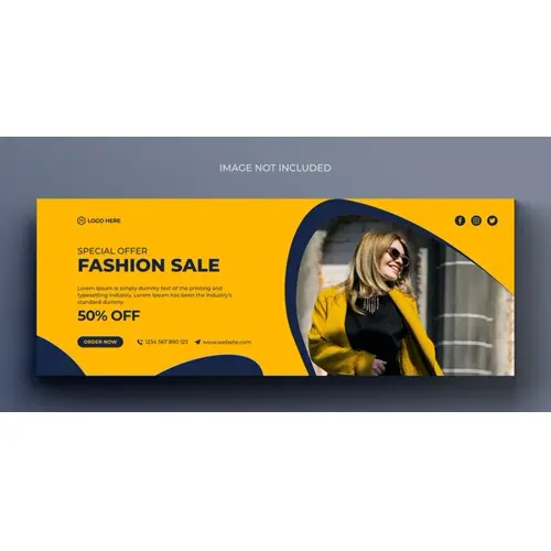 Fashion sale social media banner and facebook cover photo design template