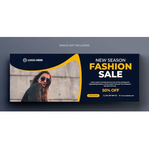 Fashion sale social media banner and facebook cover photo design template
