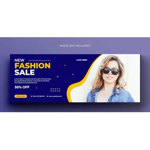 Fashion sale social media banner and facebook cover photo design template