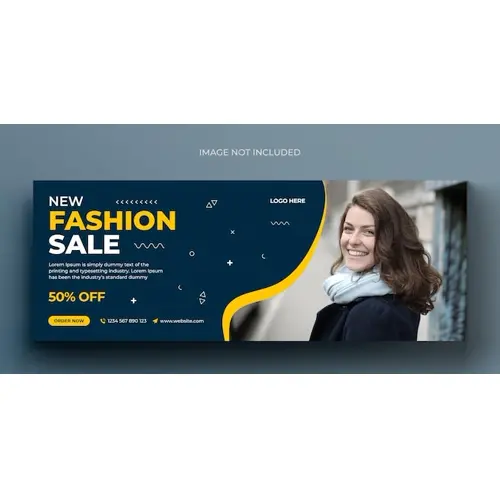 Fashion sale social media banner and facebook cover photo design template