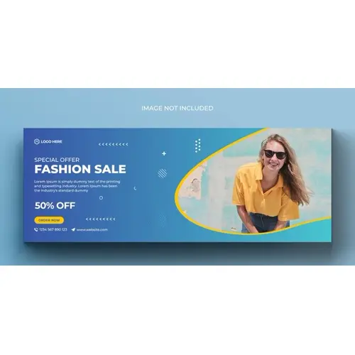 Fashion sale social media banner and facebook cover photo design template