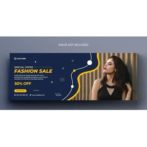 Fashion sale social media banner and facebook cover photo design template