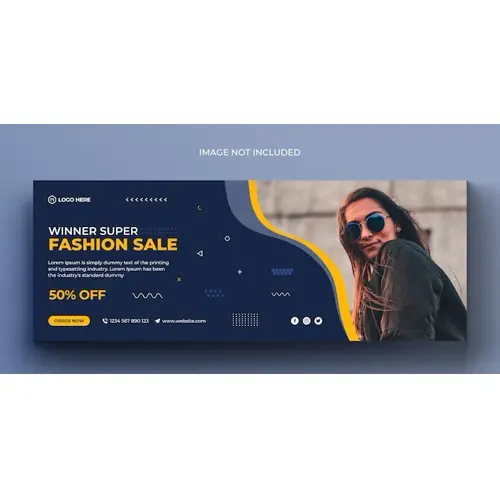 Fashion sale social media banner and facebook cover photo design template