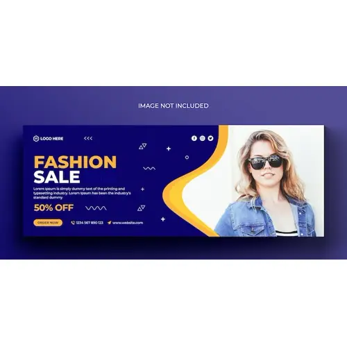 Fashion sale social media banner and facebook cover photo design template