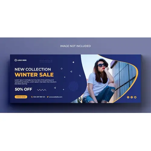 Fashion sale social media banner and facebook cover photo design template