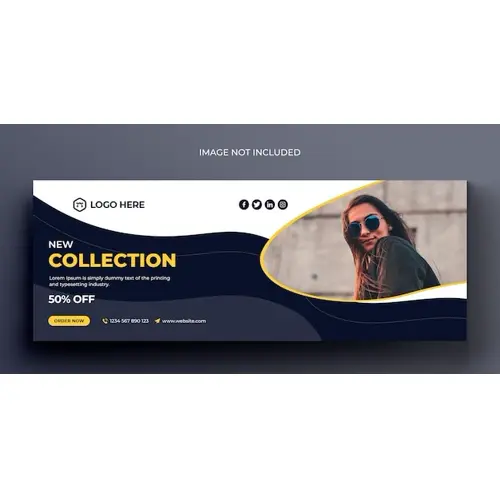 Fashion sale social media banner and facebook cover photo design template