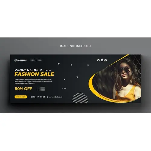 Fashion sale social media banner and facebook cover photo design template