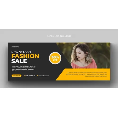 Fashion sale social media banner and facebook cover photo design template