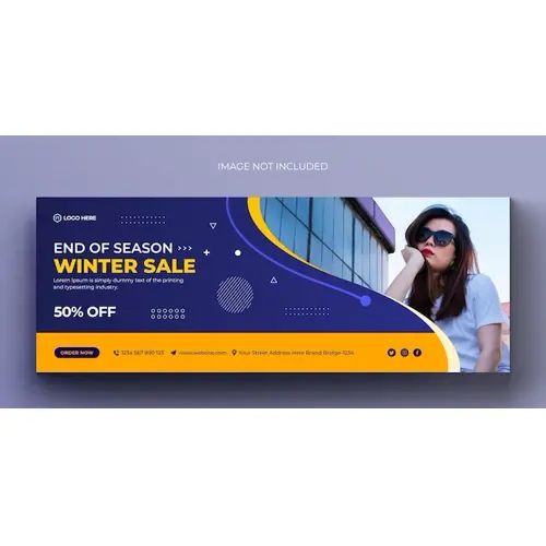 Fashion sale social media banner and facebook cover photo design template