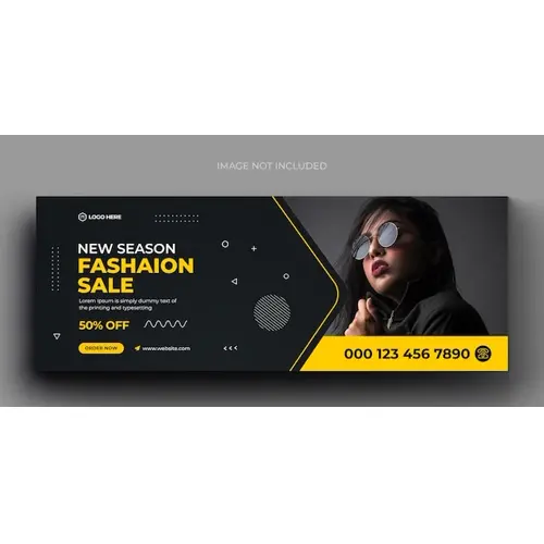 Fashion sale social media banner and facebook cover photo design template
