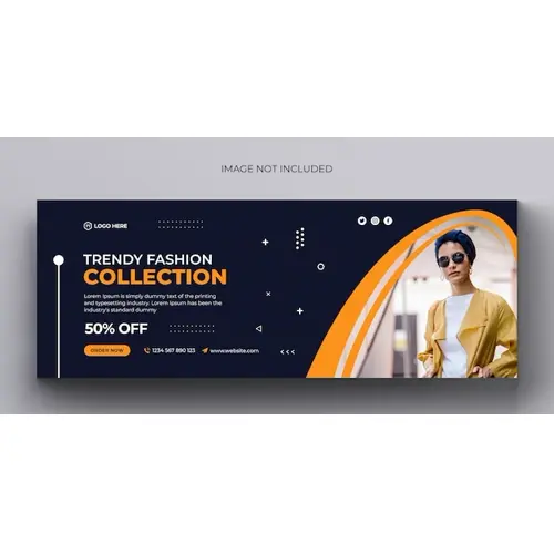 Fashion sale social media banner and facebook cover photo design template