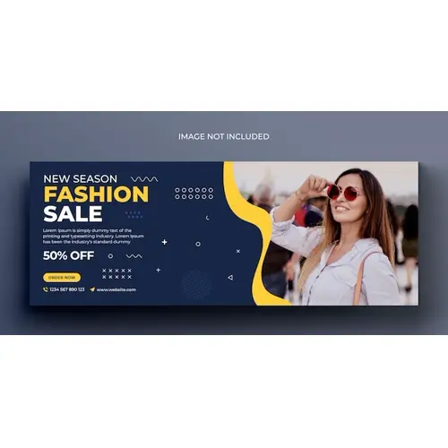 Fashion sale social media banner and facebook cover photo design template