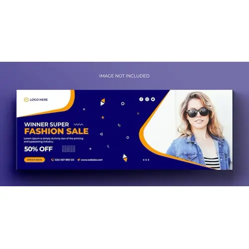 Fashion sale social media banner and facebook cover photo design template