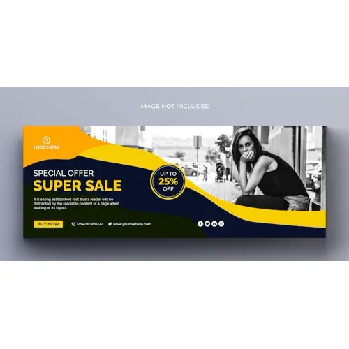 Fashion sale social media banner and facebook cover photo design template