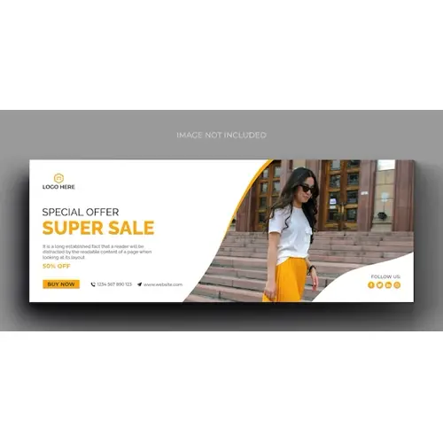 Fashion sale social media banner and facebook cover photo design template