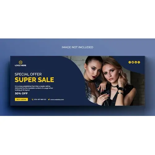 Fashion sale social media banner and facebook cover photo design template