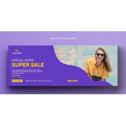 Fashion sale social media banner and facebook cover photo design template