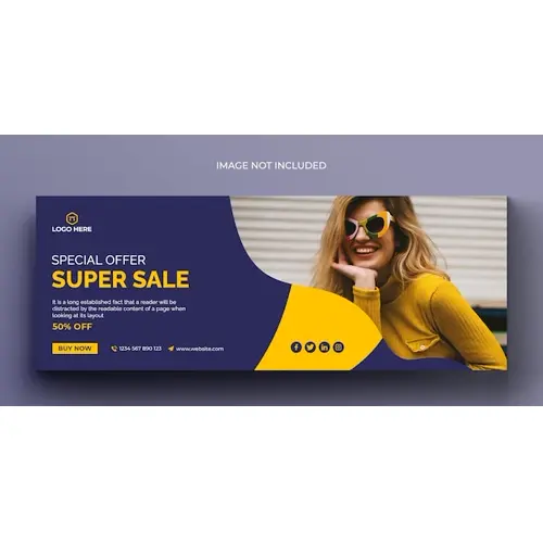 Fashion sale social media banner and facebook cover photo design template