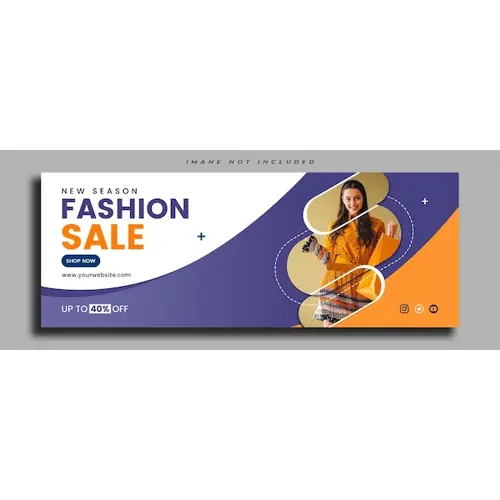 Fashion sale social media facebook cover banner template design
