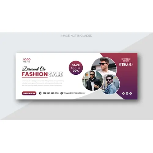 Fashion sale social media facebook cover banner template