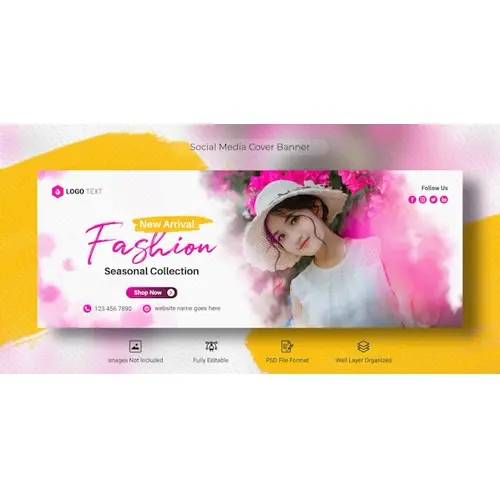 Fashion sale social media Facebook cover banner template