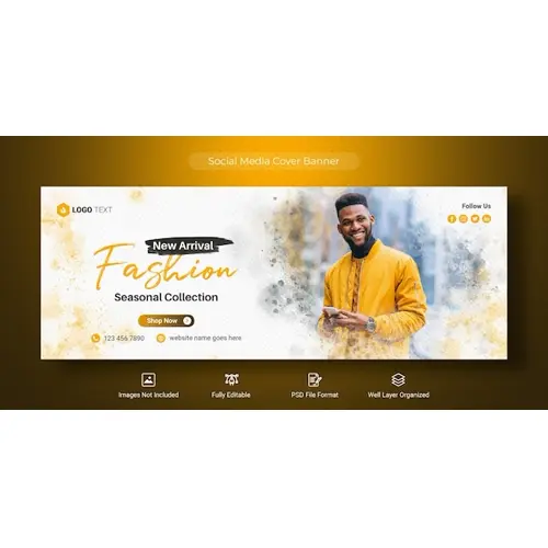 Fashion sale social media Facebook cover banner template