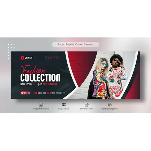 Fashion sale social media Facebook cover banner template