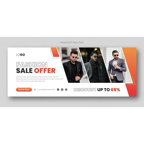 Fashion sale social media facebook cover design template