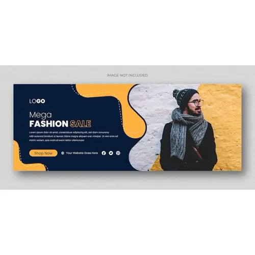 Fashion sale social media facebook cover design template