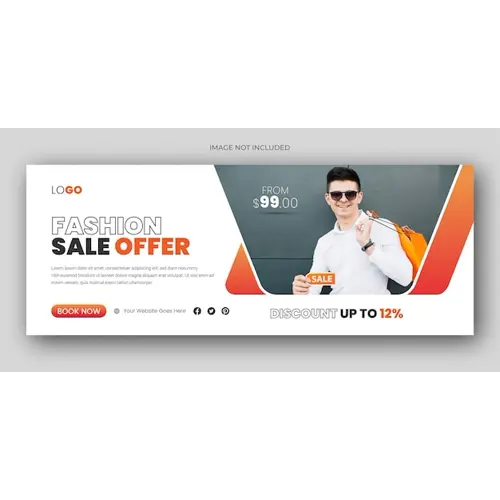 Fashion sale social media facebook cover design template