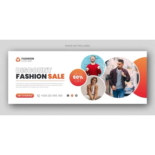 Fashion sale social media facebook cover design template